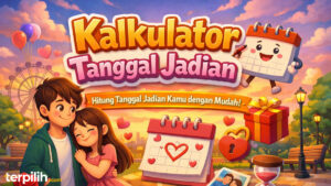 Gambar pasangan dengan kalender cinta untuk menghitung tanggal jadian