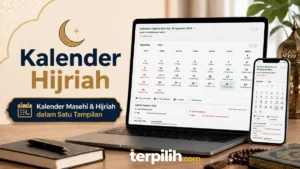 Kalender Hijriah dan Masehi online dalam satu tampilan di laptop dan smartphone