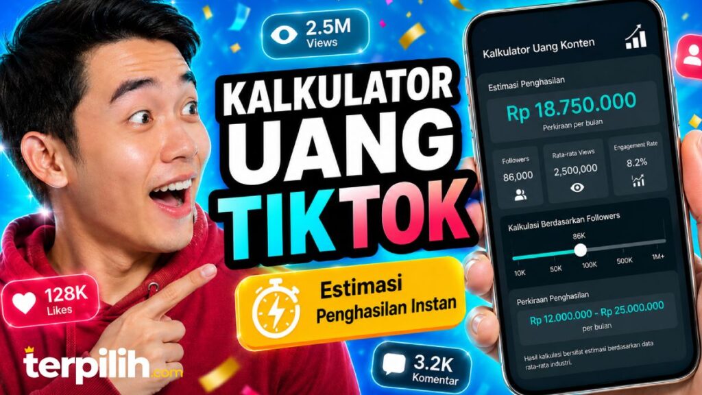Kalkulator uang TikTok untuk estimasi penghasilan berdasarkan jumlah followers, views, dan engagement